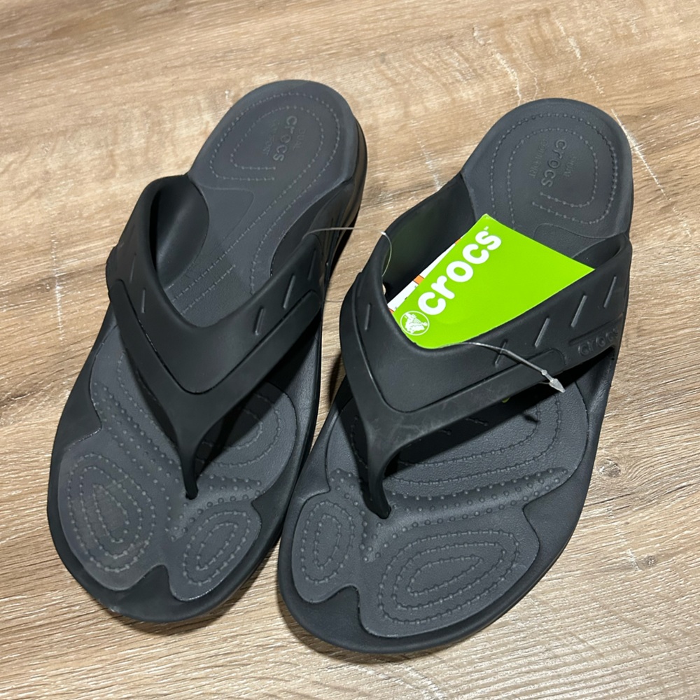 New Crocs Modi Sport Flip size 12 Black and Grey